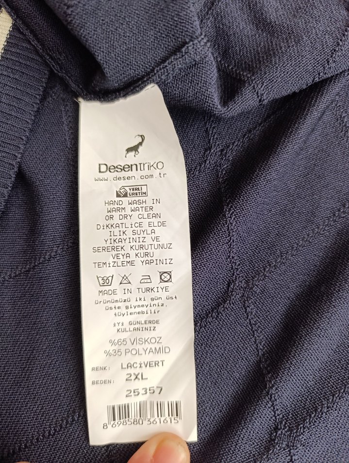 Kadın Mavi Triko Hırka, Uzun Kollu, Normal Boy - Görsel 5