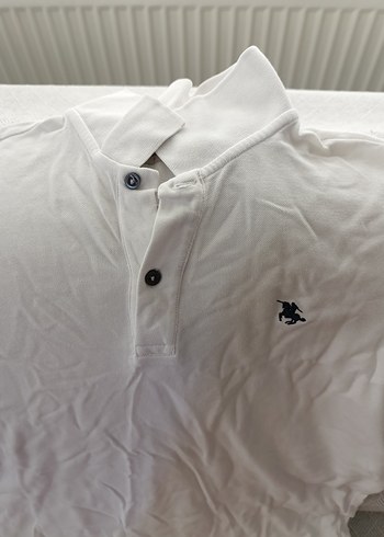 Düğmeli Beyaz Erkek Polo Tişört - Görsel 2