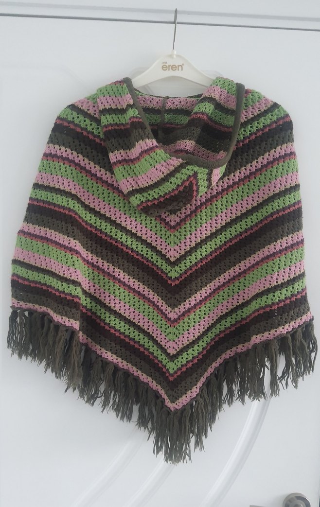 LC Waikiki Çok Renkli Örgü Kız Çozuk Panço 13-14 yaş - Görsel 2