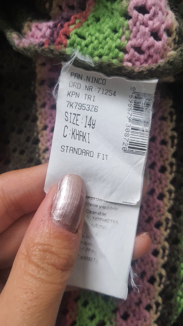 LC Waikiki Çok Renkli Örgü Kız Çozuk Panço 13-14 yaş - Görsel 5