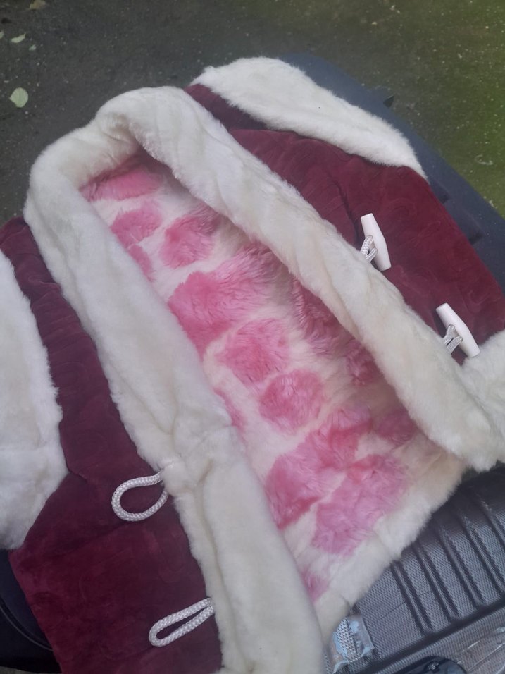 Bordo Parlak Kadife kürk - Görsel 2