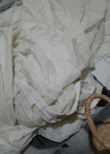 Bohem Beyaz Gri Düz Perde - Görsel 2