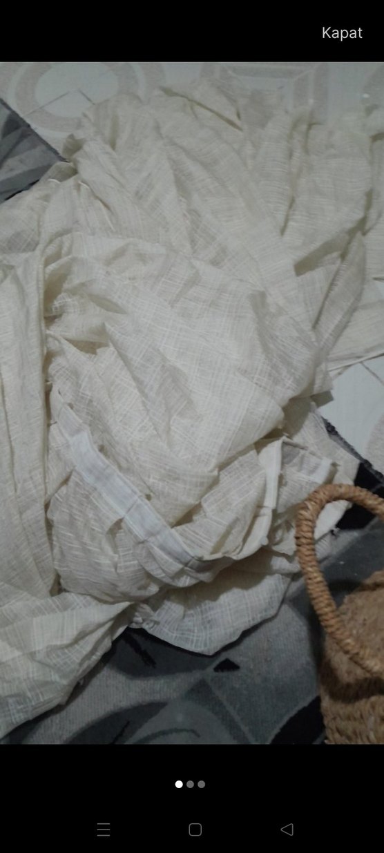 Bohem Beyaz Gri Düz Perde - Görsel 2