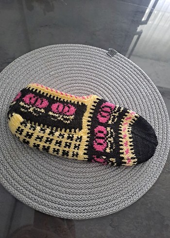 Kızlar için Renkli Örgü Sıcak Ev Terliği - Görsel 2