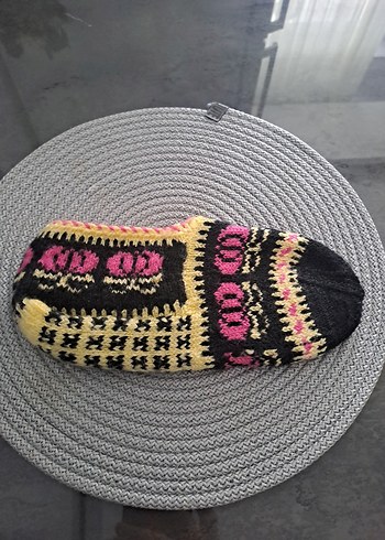 Kızlar için Renkli Örgü Sıcak Ev Terliği - Görsel 3