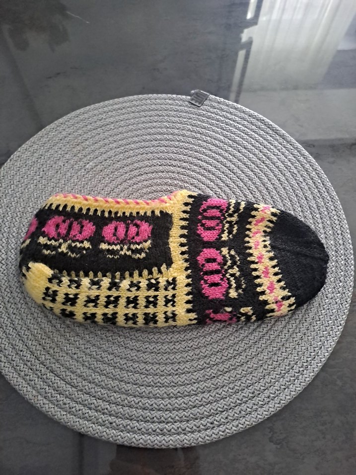 Kızlar için Renkli Örgü Sıcak Ev Terliği - Görsel 3