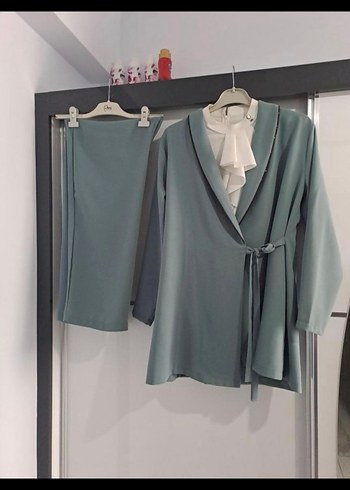 yesil Uzun Kol Kadın Takım Elbise - Görsel 4