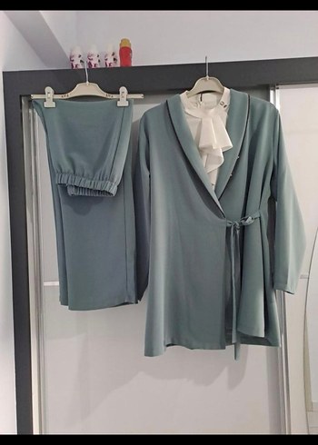 yesil Uzun Kol Kadın Takım Elbise - Görsel 2