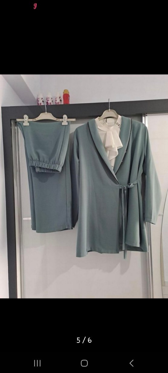 yesil Uzun Kol Kadın Takım Elbise - Görsel 2