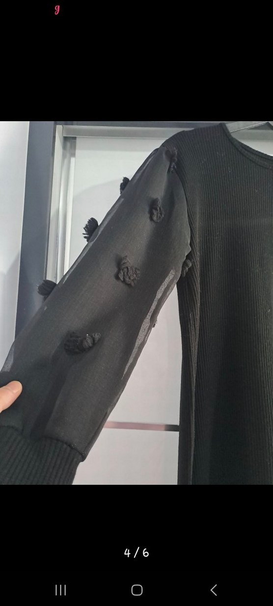 Uzun Kollu Siyah Salaş Uzun Elbise - Görsel 3