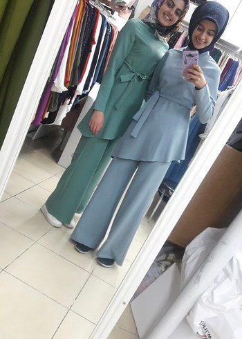 Kadın Uzun Kollu Yeşil Minimalist Takım - Görsel 4