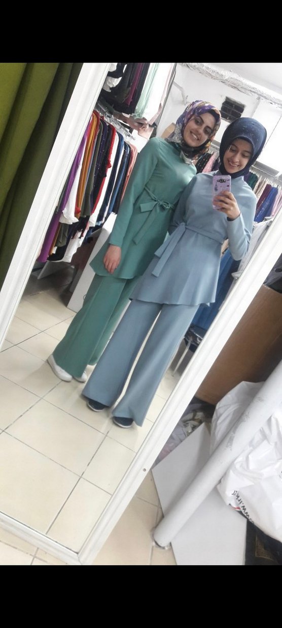 Kadın Uzun Kollu Yeşil Minimalist Takım - Görsel 4