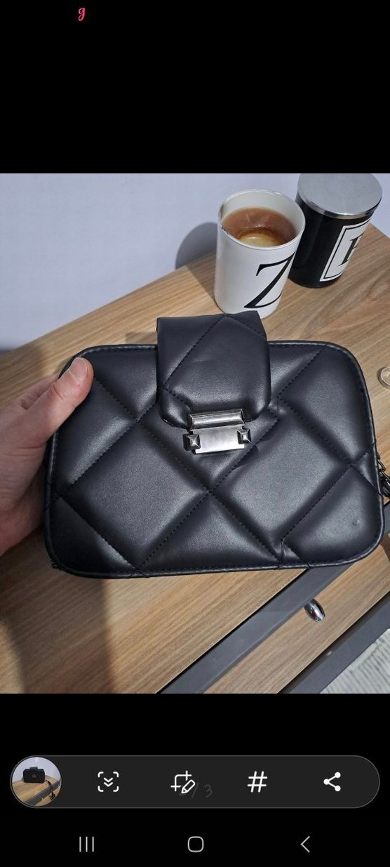 Siyah Deri Kadın Omuz Çantası - Görsel 2