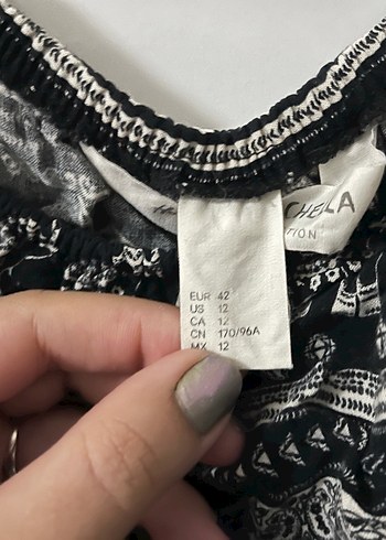 Coachella H&M Bohem Dantel Detaylı Mini Bluz - Görsel 2