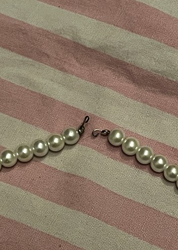 Beyaz İnci Boncuklu Midi Kolye - Görsel 2
