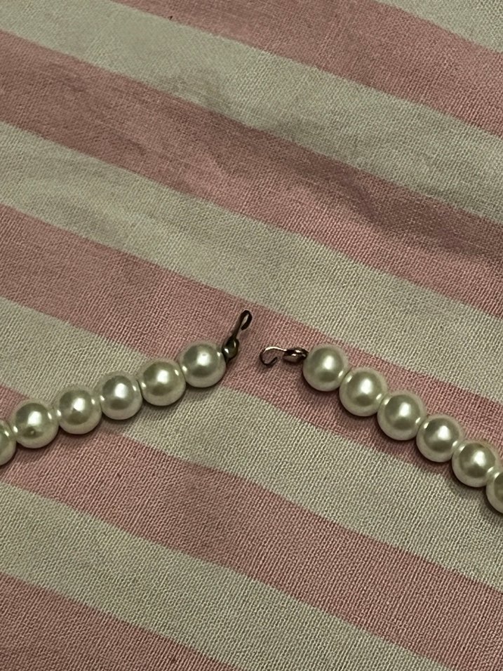 Beyaz İnci Boncuklu Midi Kolye - Görsel 2
