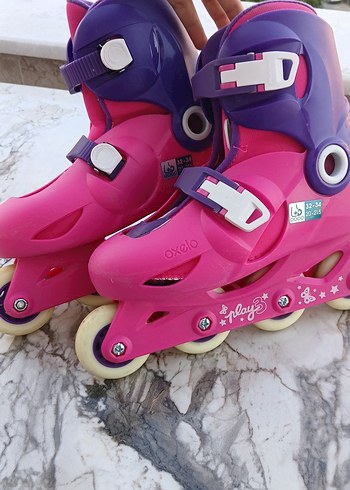 Beden pembe Renk Pembe Baskılı Kemerli Kız Patenleri