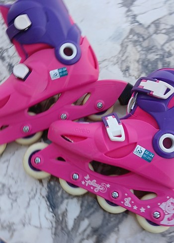 Decathlon Pembe Baskılı Kemerli Kız Patenleri