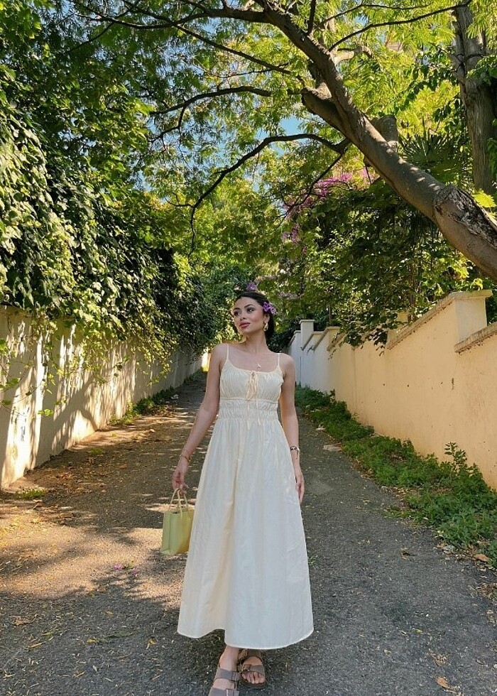 DİLVİN Beli Büzgülü Elbise - Görsel 5