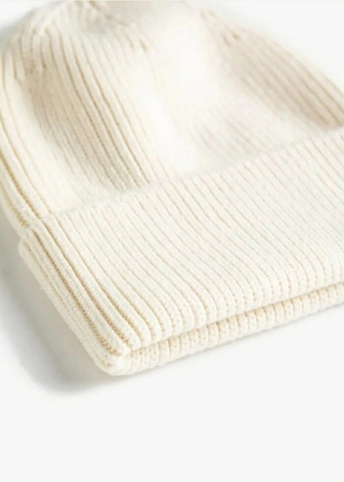 Koton Ekru Örgü Bere - Görsel 2