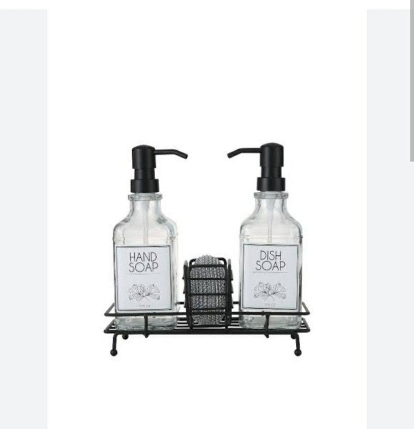 2'li Siyah Metal Standlı Sıvı Sabunluk - Görsel 2