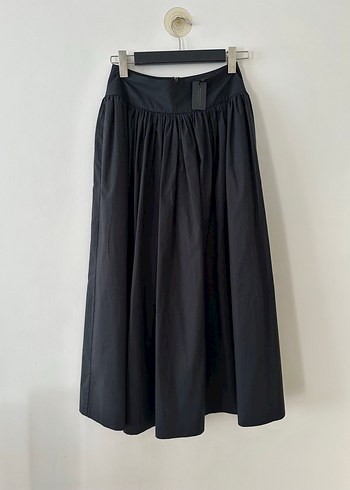 Beymen Beymen Collection Siyah Midi Poplin Etek