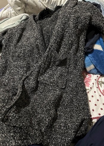 Gri Yünlü Kürklü çeket - Görsel 7