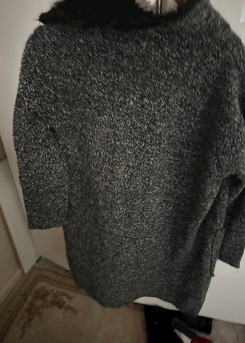 Gri Yünlü Kürklü çeket - Görsel 3