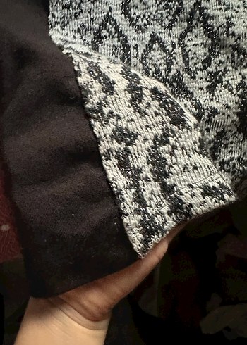 Kadın Gri Uzun Kollu V Yaka Desenli elbise - Görsel 5