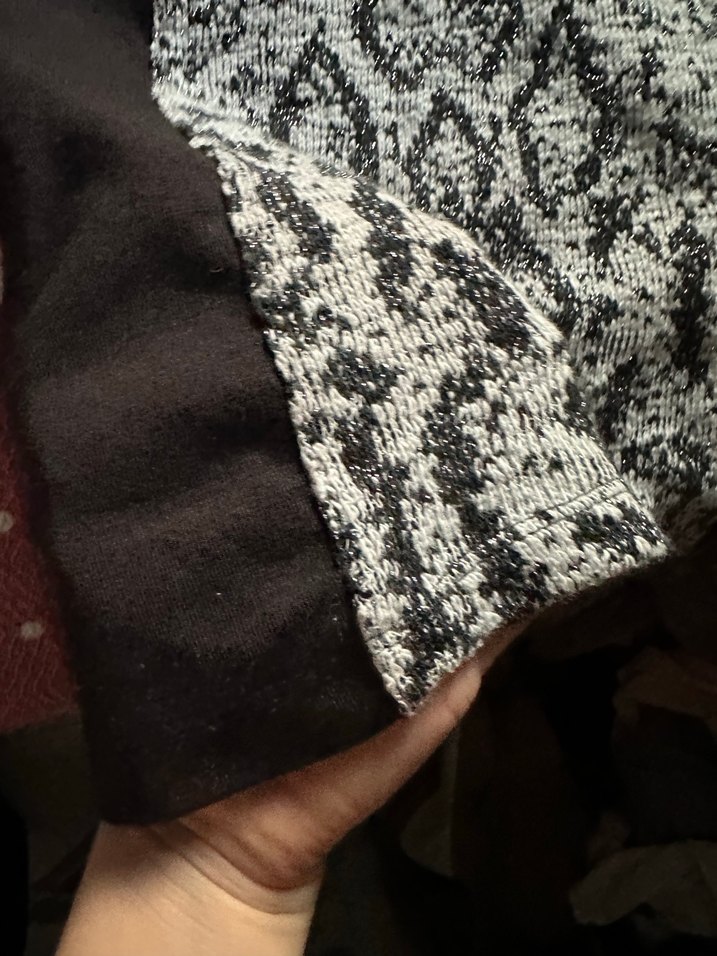 Kadın Gri Uzun Kollu V Yaka Desenli elbise - Görsel 5