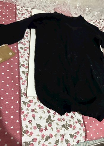 Siyah Uzun Kollu yün Kazak - Görsel 2