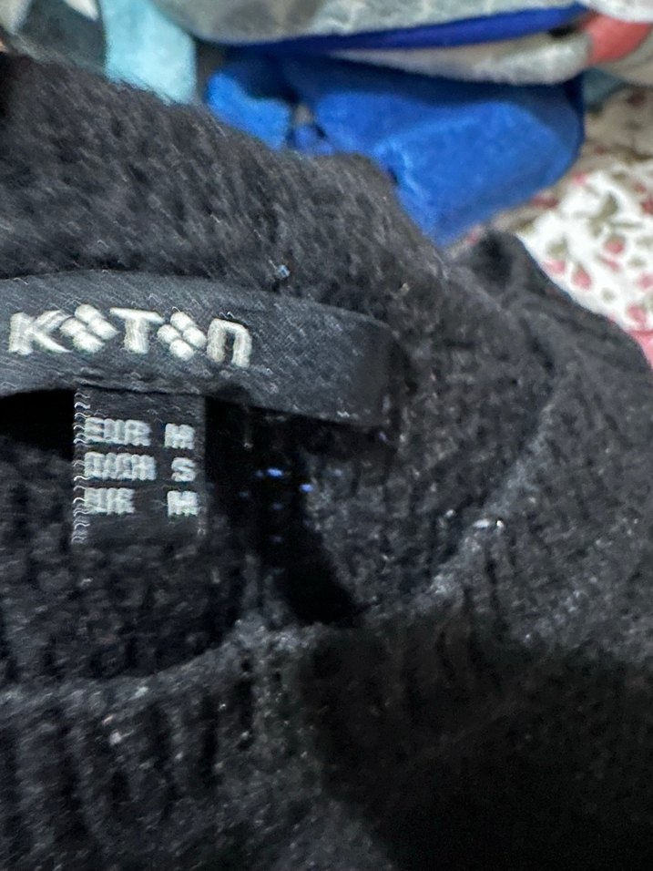 Siyah Uzun Kollu yün Kazak - Görsel 4