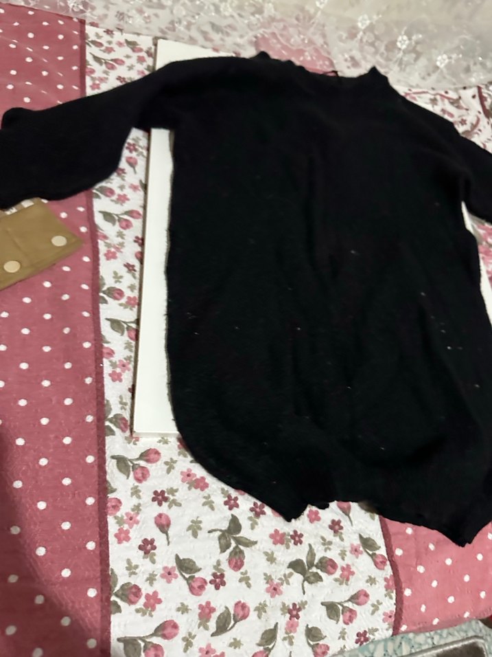 Siyah Uzun Kollu yün Kazak - Görsel 2