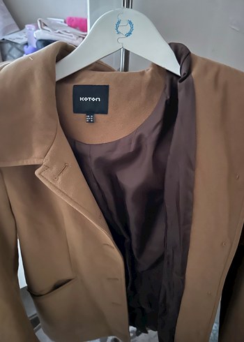 Düğmeli Camel Kaban - Görsel 10