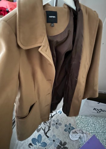 Düğmeli Camel Kaban - Görsel 8