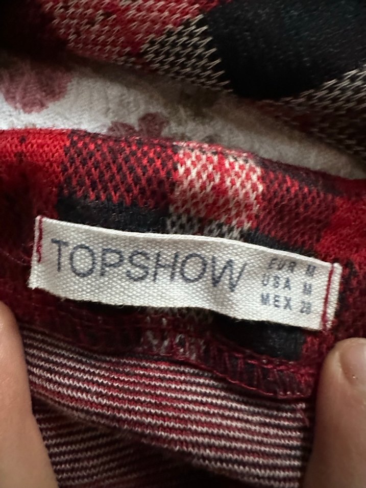 Kırmızı Ekose Uzun Kollu Salaş elbise mini boy - Görsel 3