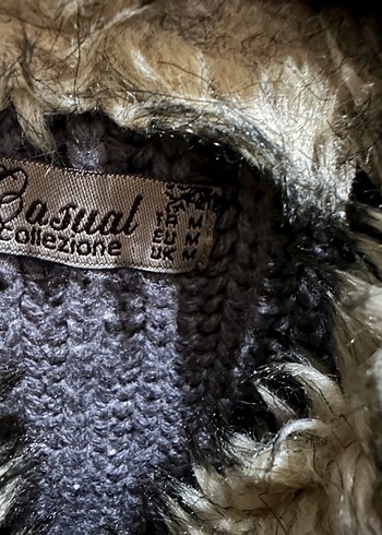 Gri Midi Yün Kadın Kaban Kürklü - Görsel 6