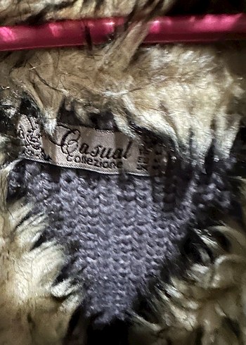 Gri Midi Yün Kadın Kaban Kürklü - Görsel 5