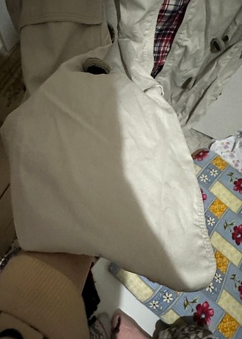 Düğmeli Beyaz Midi Kadın Trençkot - Görsel 7