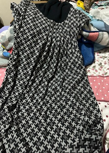 Desenli Siyah Uzun Tunik - Görsel 6