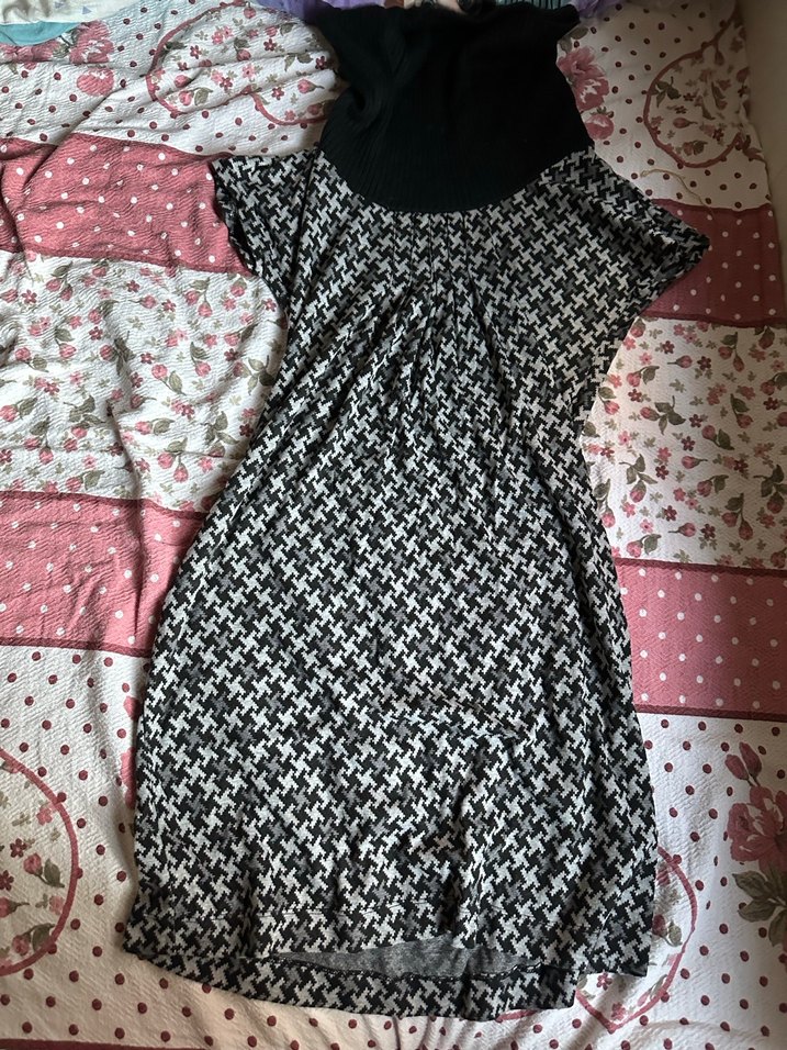 Desenli Siyah Uzun Tunik - Görsel 2