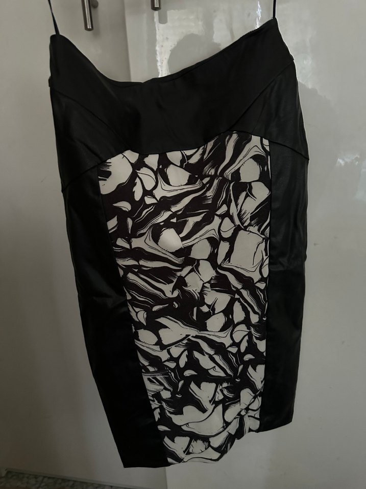 Drapeli Siyah Desenli Midi Kalem Etek - Görsel 4