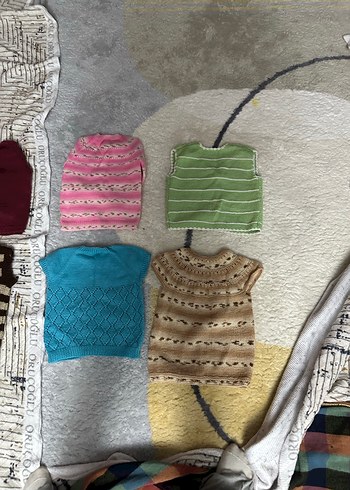 Kız Çocuk Örgü Bohem Kolsuz Hırka - Görsel 5