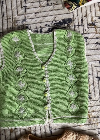 Kız Çocuk Örgü Bohem Kolsuz Hırka - Görsel 17