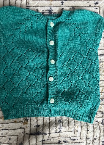 Kız Çocuk Örgü Bohem Kolsuz Hırka - Görsel 14