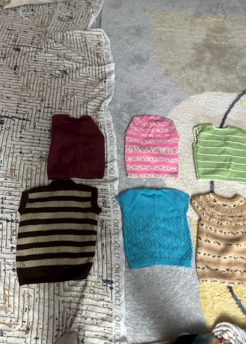 Kız Çocuk Örgü Bohem Kolsuz Hırka - Görsel 6