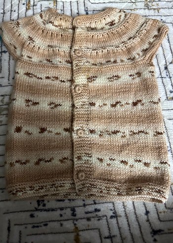 Kız Çocuk Örgü Bohem Kolsuz Hırka - Görsel 13