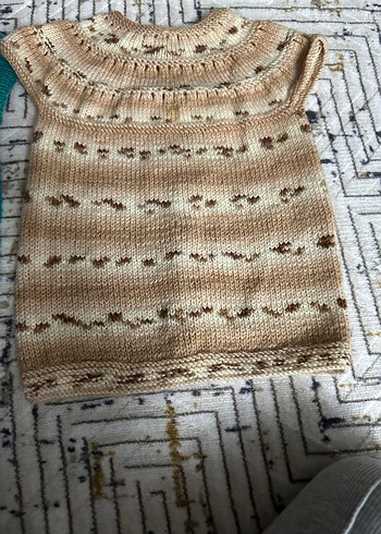 Kız Çocuk Örgü Bohem Kolsuz Hırka - Görsel 8