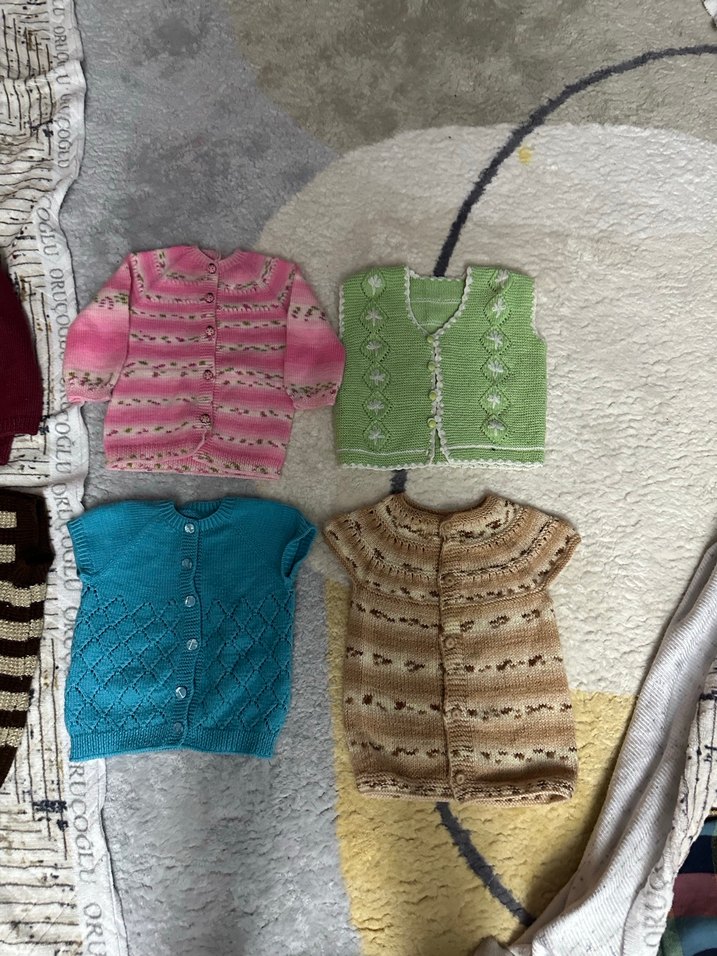 Kız Çocuk Örgü Bohem Kolsuz Hırka - Görsel 2