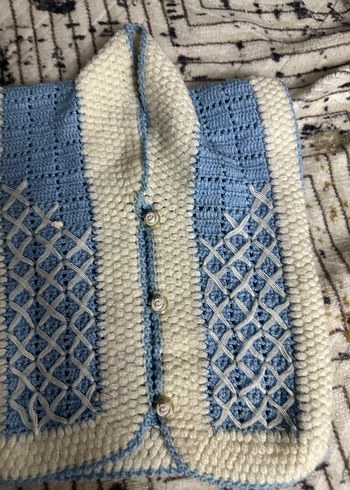 Renkli Nakışlı Kız Çocuk Örgü Hırka - Görsel 3